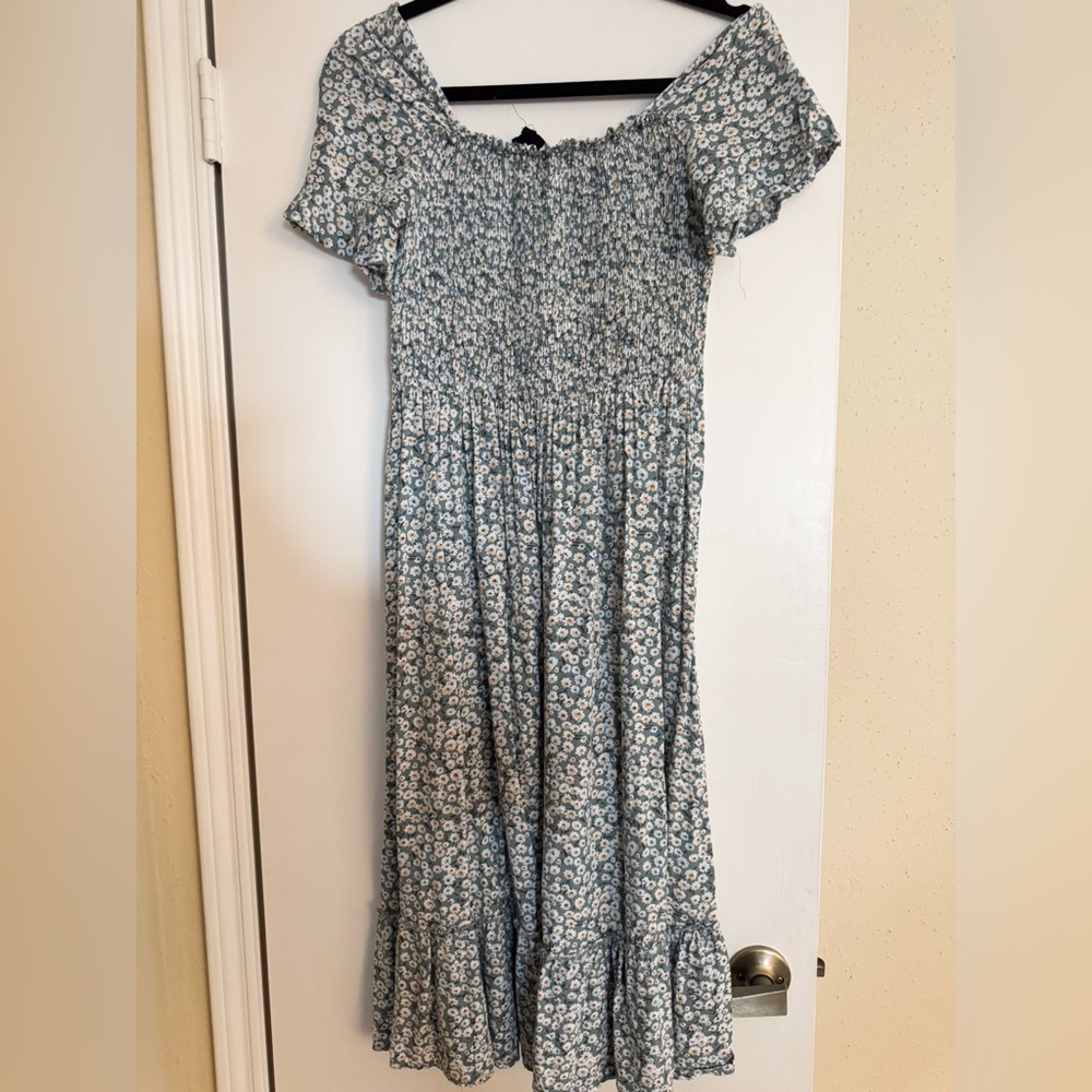 Pink Blush Blue Floral Maternity Dress Size Medium